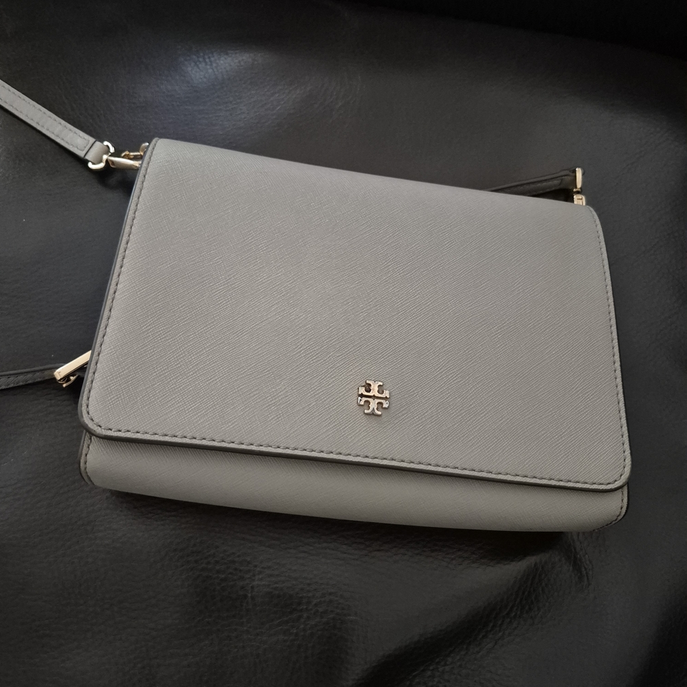 Tory Burch  Leather Taupe  Crossbody Bag - Picture 2 of 6